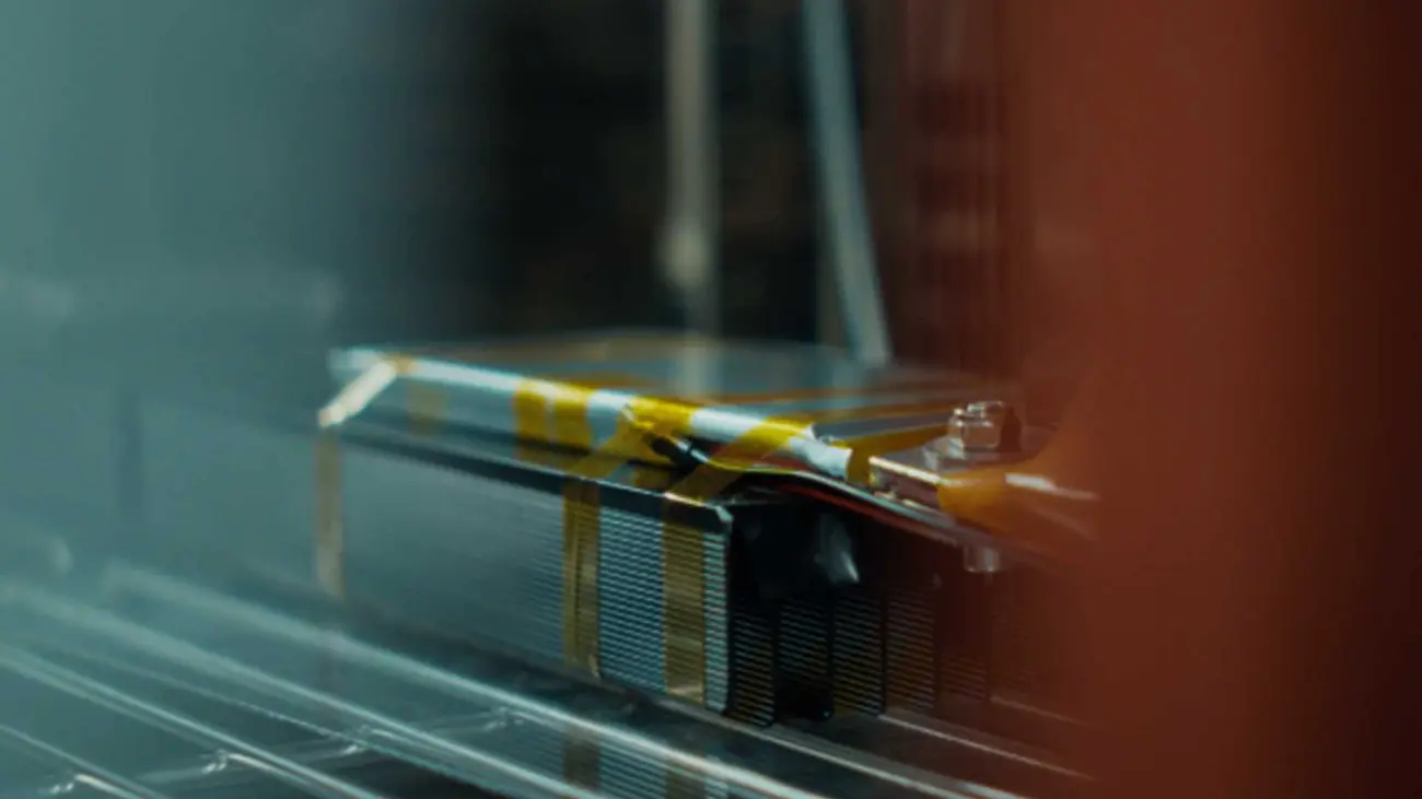 Solid-state battery cell in a laboratory, the kind of prototype developed in China