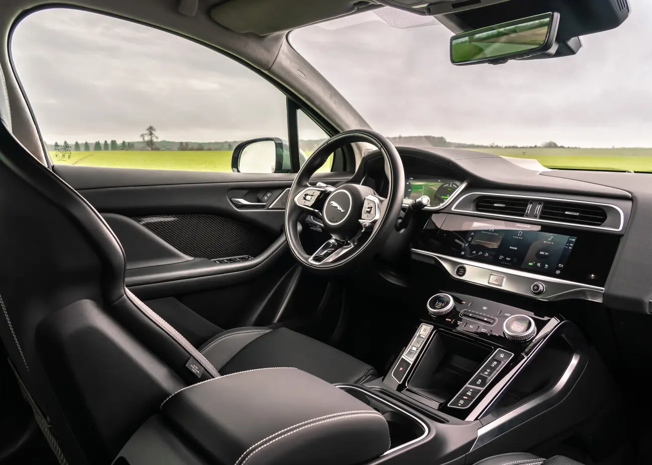 Jaguar I-Pace interior showing the PiviPro infotainment display