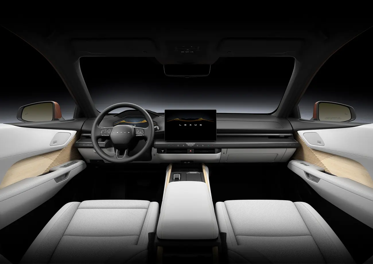 Interior do Lexus ES 350e com ecrã táctil de 14 polegadas e comandos ocultos