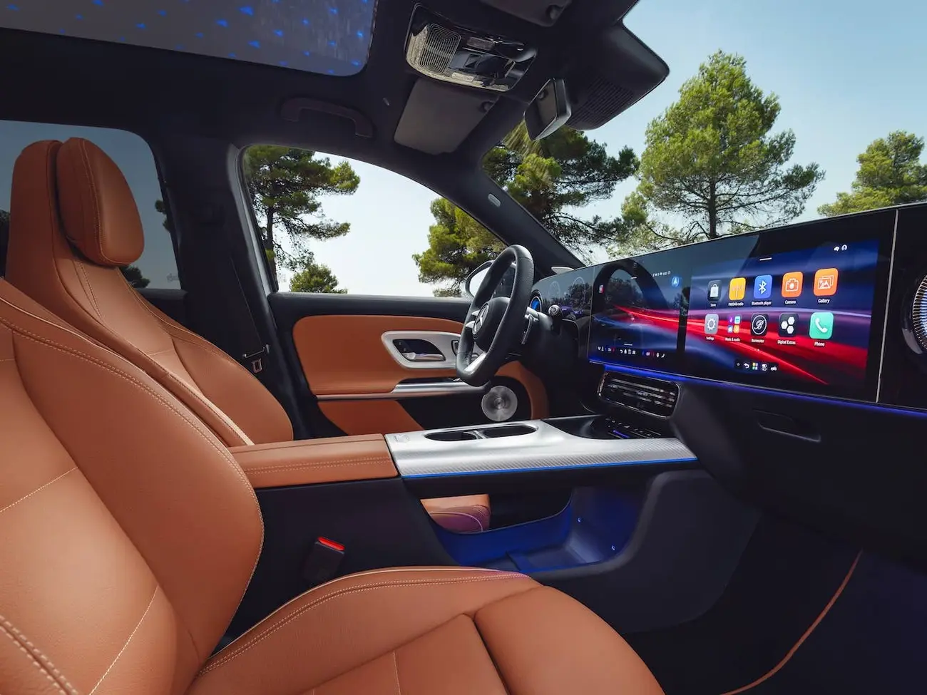 Mercedes GLB electric interior with the three-screen MBUX Superscreen