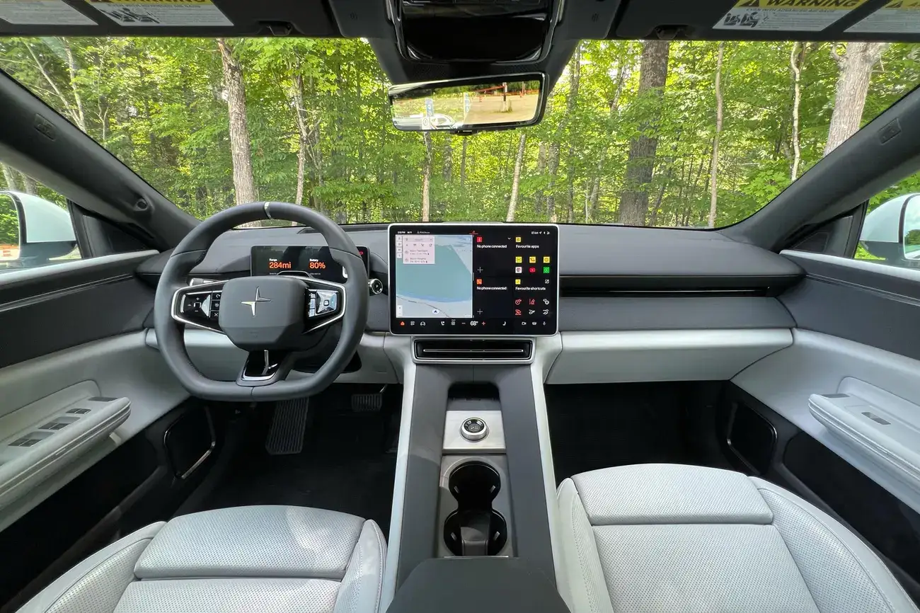 Polestar 4 interior with 15.4-inch central display and minimalist Scandinavian styling