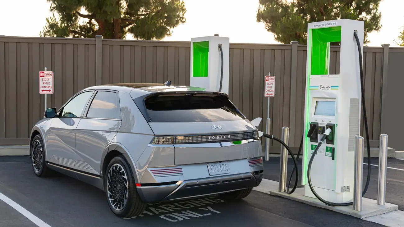 Hyundai IONIQ 5 plugged into a DC fast charger