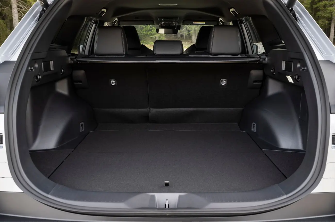 Open boot of the Toyota bZ4X Touring showing its 669-litre capacity